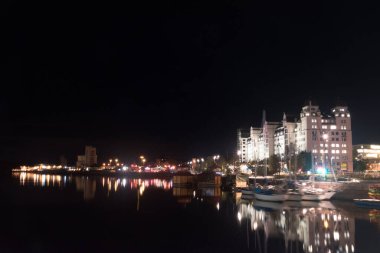 Oslo, Norway - September 23, 2021: Bjorvika in city centre of Oslo at night.