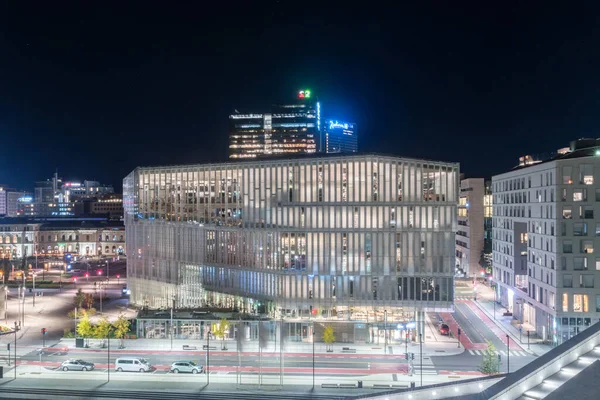 Oslo Norway September 2021 Night View New Deichman Public Library — Stock Photo, Image