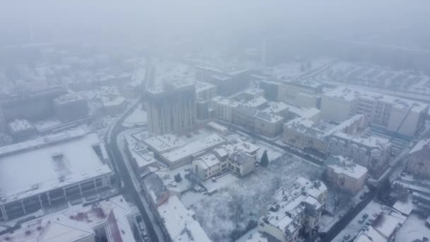 Kielce Polonia Diciembre 2021 Vista Aérea Centro Kielce Día Nublado — Vídeo de stock