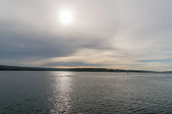 View Oslo Fjord Cloudy Day Norway — Foto Stock