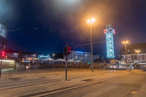 Oslo Norsko Září 2021 Noční Pohled Centrum Osla Hlavního Nádraží — Stock fotografie