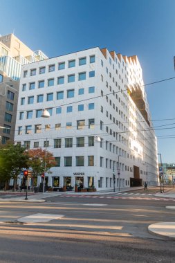 Oslo, Norveç - 25 Eylül 2021: Barkod modern binaların bir kısmı.