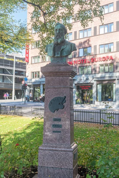 Oslo Norwegen September 2021 Büste Von Hans Gude Hans Gude — Stockfoto