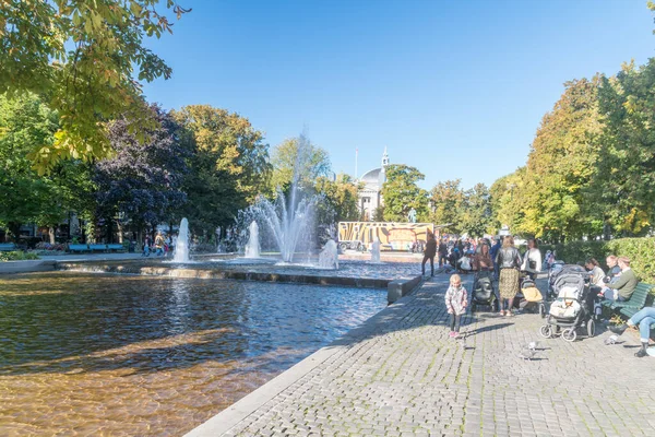 Oslo Norwegen September 2021 Brunnen Eidsvolls Plass Eidsvoll Square — Stockfoto