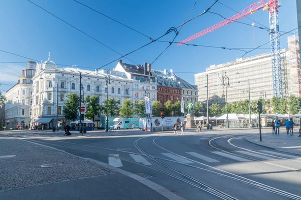 Oslo Noruega Septiembre 2021 Plaza Stortorvet Gran Plaza Situada Oeste — Foto de Stock