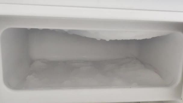 Timelapse Defrosting Freezer Compartment — Stock Video