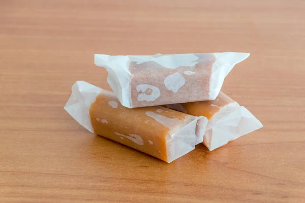 Trois Bonbons Caramel Pologne Connu Sous Nom Krowki — Photo