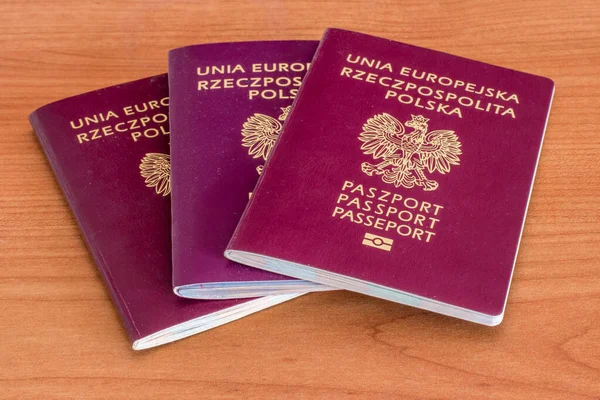 Paszporty Polski Unii Europejskiej — Zdjęcie stockowe
