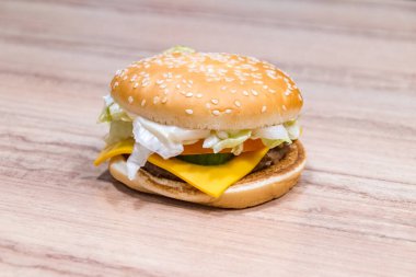 Kutaisi, Georgia - 17 Mart 2022: McDonald 's McFresh Burger.
