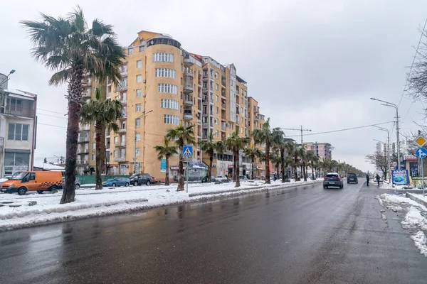 Кутаиси Грузия Марта 2022 Года Зимой Улице Давида Агмашенебели — стоковое фото