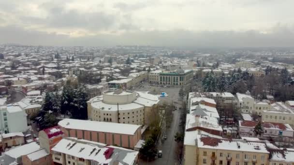 Kutaisi Georgien März 2022 Luftaufnahme Vom Zentralen Platz Mit Dem — Stockvideo