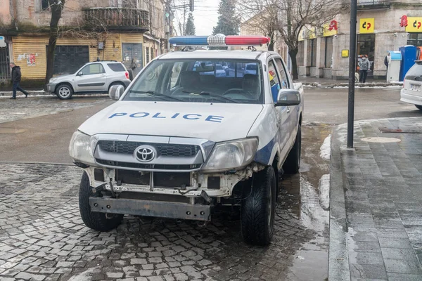 Kutaisi Georgia March 2022 Georgian Police Car Front Bumper — Stock Photo, Image