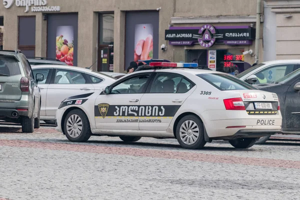 Кутаиси Грузия Марта 2022 Года Припаркована Грузинская Полицейская Машина — стоковое фото