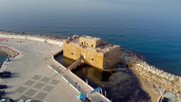 Paphos Chypre Avril 2022 Vue Aérienne Sur Château Médiéval Paphos — Video