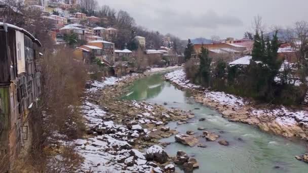 Kutaisi Georgien März 2022 Fluss Rioni Kutaisi — Stockvideo