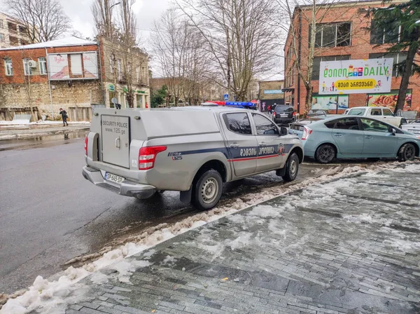 Кутаиси Грузия Марта 2022 Года Автомобиль Полиции Безопасности Припаркован Кутаиси — стоковое фото