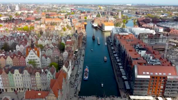 Gdansk Polonya Mayıs 2022 Eski Gdansk Kasabasındaki Motlavın Üzerinden — Stok video