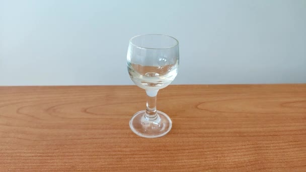 ボトルからチャチャでガラスを注ぎます チャチャはグルジアのポマスブランデーです — ストック動画