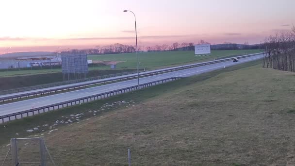 Pruszcz Gdański Polska Kwietnia 2022 Timelapse Sunset Tricity Beltway — Wideo stockowe