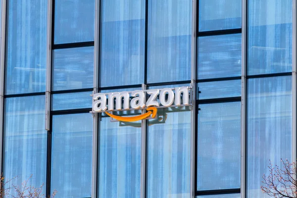 Gdansk Poland May 2022 Amazon Logo Building Amazon American Multinational — Stock Photo, Image