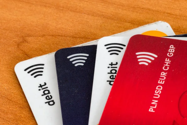 Pruszcz Gdański Polska Kwietnia 2022 Logos Mastercard Paypass Visa Paywave — Zdjęcie stockowe