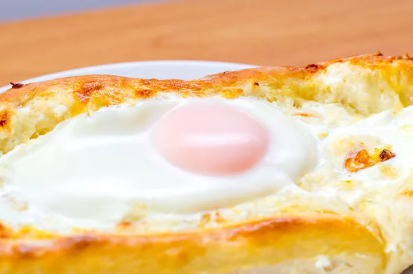 Closeup Georgian Khachapuri Khachapuri Traditional Georgian Dish — Zdjęcie stockowe