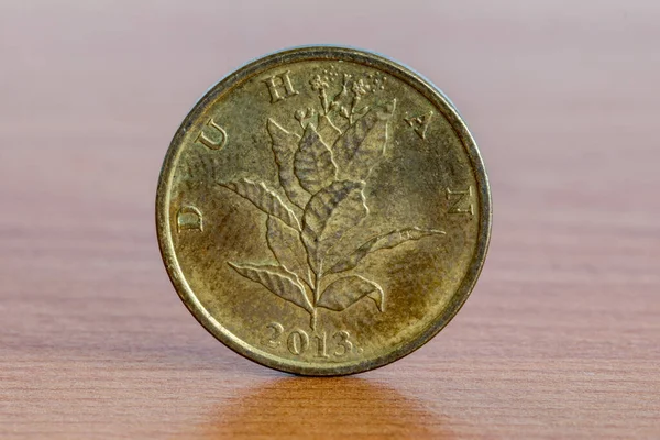 Achterzijde Van Kroatische Munt Lipa Houten Tafel — Stockfoto