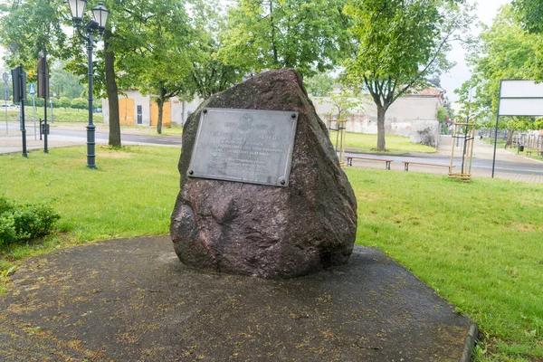 Piotrkow Trybunalski Poland May 2022 Stone Memorial First Polish Bicameral — 图库照片