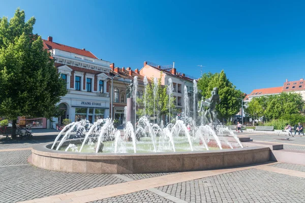 Szombathely Maďarsko Června 2022 Fontána Hlavním Náměstí — Stock fotografie