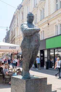 Zagreb, Hırvatistan - 2 Haziran 2022: Hırvat siyasetçi ve Hırvat Köylü Partisi 'nin (HPSS) kurucusu Stjepan Radiç' in Heykeli).