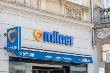 Zagreb, Hırvatistan - 2 Haziran 2022: Logo ve mlinar işareti.