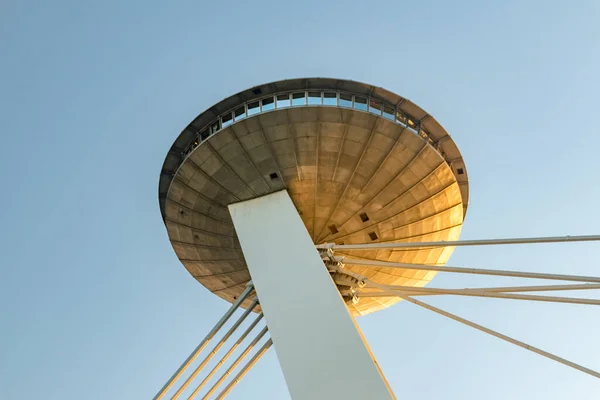 Bratislava Eslovaquia Mayo 2022 Plataforma Observación Ovni Atardecer Cubierta Observación — Foto de Stock