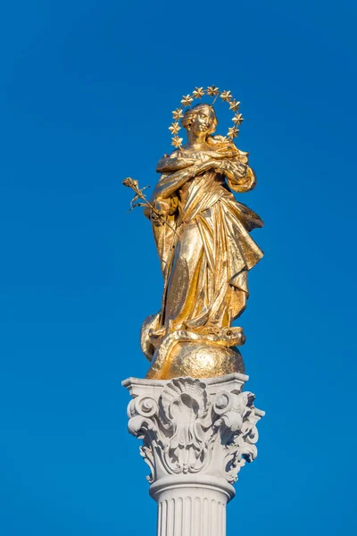 Maribor Eslovenia Junio 2022 Primer Plano Sobre Virgen María Columna — Foto de Stock