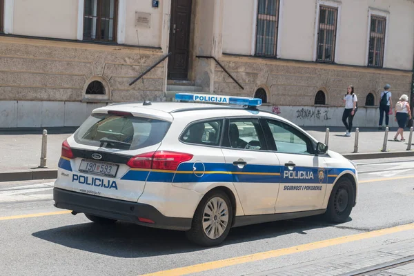 Zagreb Croacia Junio 2022 Coche Policía Croata Policija — Foto de Stock