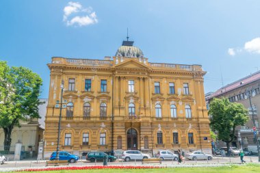 Zagreb, Hırvatistan - 2 Haziran 2022: Hırvatistan 'da Öğretmenler Evi, Kültür Mirası. Hırvat Okul Müzesi.