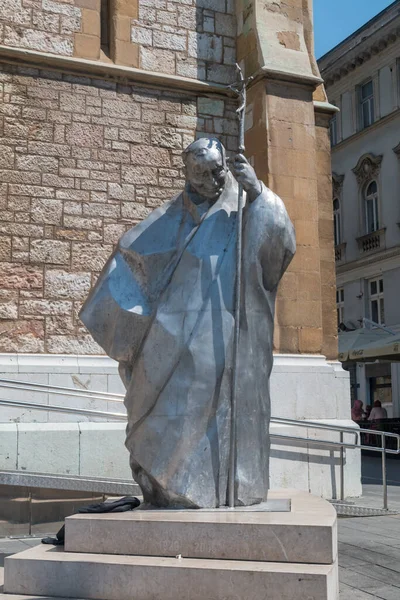 Сараево Босния Герцеговина Июня 2022 Года Скульптура Папы Иоанна Павла — стоковое фото
