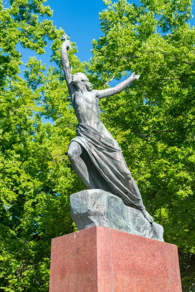 슬로바키아 브라티슬라바 2022 군대에 해방의 기념물인 승리의 정상의 여신상 광장에 — 스톡 사진