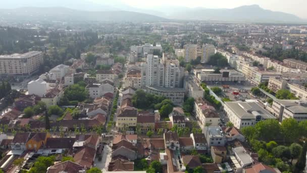 Podgorica Montenegro Junho 2022 Vista Aérea Sobre Edifícios Centro Cidade — Vídeo de Stock
