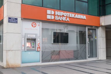 Podgorica, Montenegro - June 4, 2022: Hipotekarna Banka, universal commercial bank.