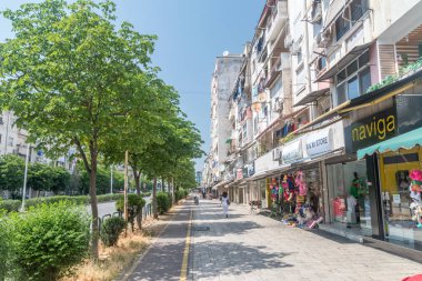 Tirana, Albania - June 4, 2022: Walkway in the center of Tirana.