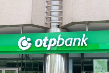 Tirana, Albania - June 4, 2022: OTP Bank logo. OTP Bank Group is the largest commercial bank of Hungary. clipart