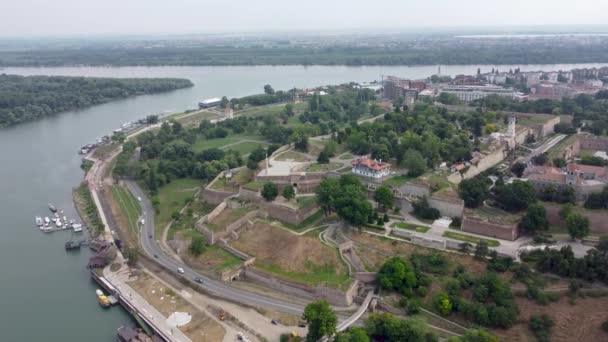 Belgrade Serbia June 2022 Aerial View Belgrade Fortress Sava Danube — Vídeo de Stock