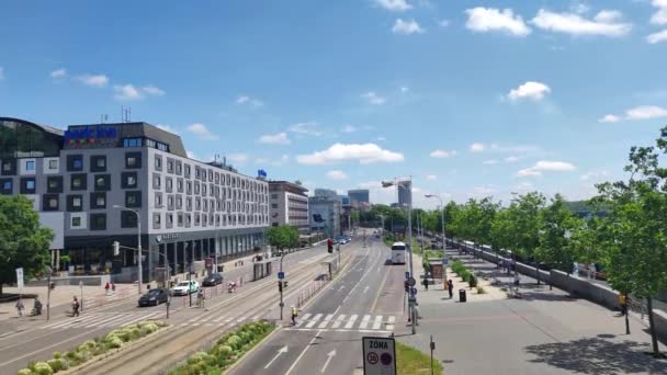 Bratislava Slovakia May 2022 Razus Embankment Razusovo Nabrezie City Center — 图库视频影像