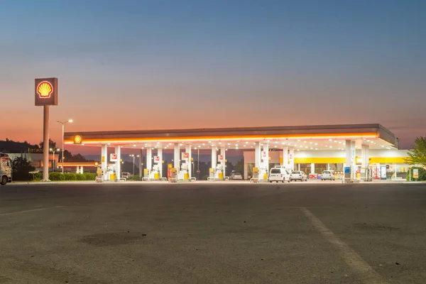 Fushe Kosovo June 2022 Shell Gas Station Sunrise Royal Duch — Fotografia de Stock