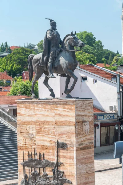 Skopje North Macedonia June 2022 Statue Gjergj Kastrioti Skenderbeu Albanian — Stock Photo, Image
