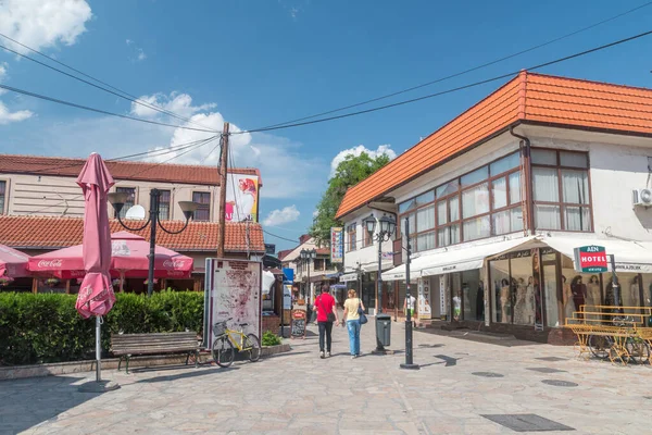 Skopje Północna Macedonia Czerwca 2022 Letni Widok Aleję Starym Bazarze — Zdjęcie stockowe