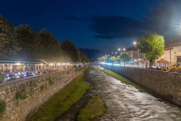 Prizren Kosovo June 2022 Lumbardhi Prizrenit Prizren Bistrica Night Prizren — ストック写真