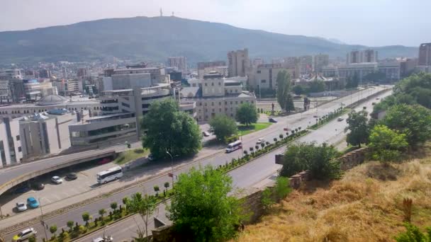 Скоп Північна Македонія Червня 2022 Панорама Центру Міста Скоп Вид — стокове відео