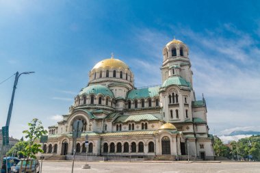 Sofya, Bulgaristan - 6 Haziran 2022: Alexander Nevsky Katedrali. Sofya 'daki Bulgar Ortodoks Katedrali.