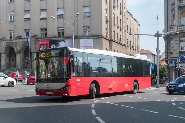 Belgrade Serbia June 2022 Red Bus Public City Transport — Stock fotografie